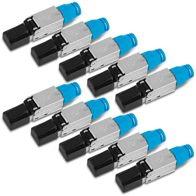 Produktbild von 10x Cat 8 Netzwerkstecker CAT8.1 RJ45 LAN Netzwerk Stecker geschirmt Werkzeuglos