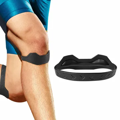 Produktbild von INF Silikon Patellaband 2er Set - Stoßdämpfend für Sport & Alltag Schwarz
