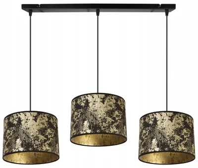 Image de Suspension, lustre, abat-jour, motif doré