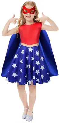 Zdjęcie produktu dla Kostium Księżniczki dla Dziewczynek, z Peleryną i Maską, Cosplay, na Imprezę, Halloween