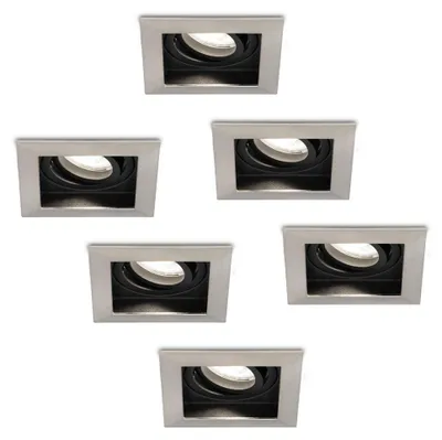 Produktbild von hoftronic LED Einbaustrahler 4W 345lm 6500K GU10 Dimmbar Eckig Edelstahl