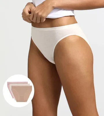 Image de Dim slip lot de 3 Ecodim Coton stretch peau/rose/nacre femmes