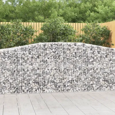 Produktbild von The Living Store Gabionen mit Hochbogen 15 Stk 400x50x100/120cm Verzinktes Eisen