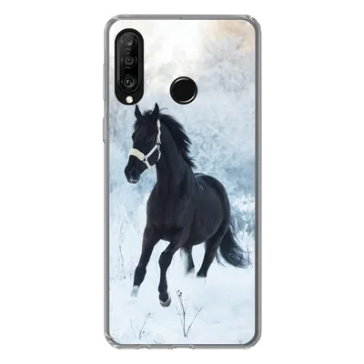 Produktbild von MuchoWow® Handyhülle Schutzhülle Hülle für Huawei P30 Lite Pferd - Schnee - Wald Silikon Softcase Handy Hülle - Handyhülle