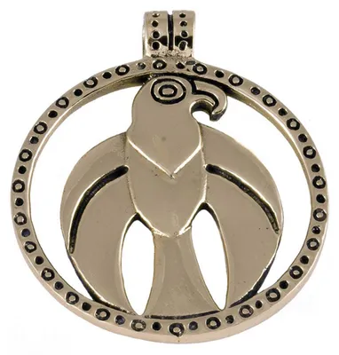 Produktbild von Falkenamulett Bronze Anhänger Schmuck - Wikinger - 37x40mm