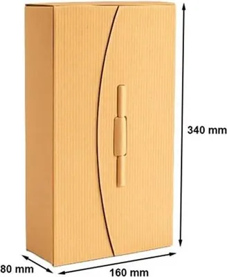 Zdjęcie produktu dla Pudełko Karbowane Ozdobne Na Prezent na 2 wina 340x160x80mm