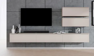Produktbild von AX LIVING Anbauwand Loriano V Wohnwand beige Kaschmir 300 cm breit