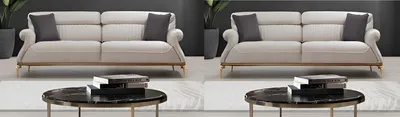 Produktbild von Beige 3+3 Polstergarnitur mit elegantem Stil und hohem Komfort