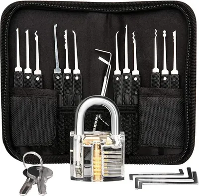 Obrázek produktu pro Sada planžet LockPick 17v1 s průhledným trénovacím zámkem