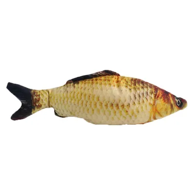 Produktbild von Heikoeco® Katzenspielzeug Fisch mit Katzenminze, 20 cm Kissen für Katzen, weich und ungiftig, ideal für Zahnpflege und Unterhaltung, fördert Gesundhei