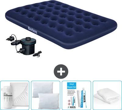 Produktbild von Bestway Luftmatratze - Doppelbett - 137 x 191 x 22 cm - Blau - Inklusive Zubehör