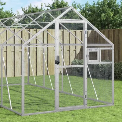 Produktbild von "2026 Promotion" Voliere Silbern 1,79x6x1,85 m Aluminium - Vogelkäfige CC9285