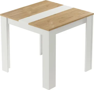 Zdjęcie produktu dla HowHomely | Stoły do jadalni - FUTURE - 80 cm - Biały/dąb - Nowoczesny design - Miejsce dla 4 osób