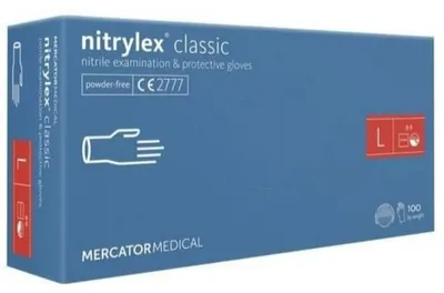 Zdjęcie produktu dla 100 szt. rękawiczek jednorazowych MERCATOR RD30309004 z nitrylu