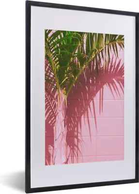 Produktbild von MuchoWow® Gerahmtes Poster Pflanze - Sommer - Tropisch - Rosa 40x60 cm - Poster mit Schwarzem Bilderrahmen Wandposter Rahmen Foto Bilder - Poster in Rahmen