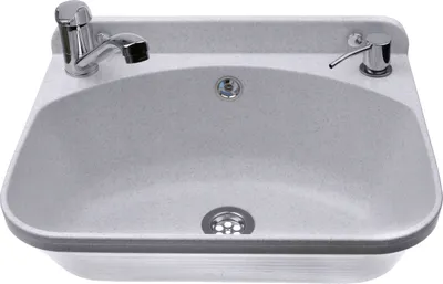 Produktbild von ADGO® Waschbecken Weiß Mit Wasserhahn Und Seifenspender