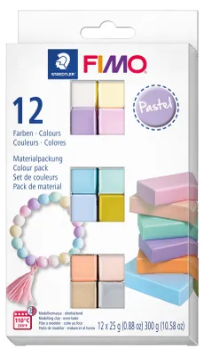 Image de STAEDTLER Pâte à modeler Fimo soft 12pcs assortis. Pastel