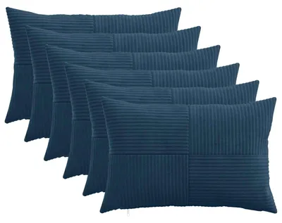 Productafbeelding van vidaXL Kussenhoezen, 6 stuks, ALMELO, marineblauw, 50 x 70 cm, cordura