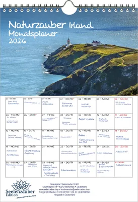 Produktbild von Naturzauber Irland Planer DIN A4 Kalender für 2026 Natur Reise Land Urlaub - Seelenzauber