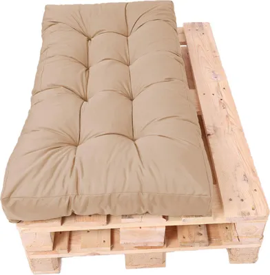 Produktbild von TexDeko Garden Palettenkissen 120x60x18cmgesteppt wasserabweisend UV-beständig, Cappuccino