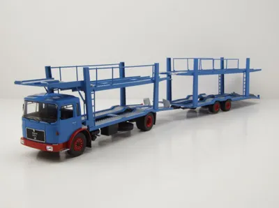 Produktbild von Ixo Models TTRX034 MAN Autotransporter 1970 blau 1:43