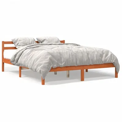 Produktbild von vidaXL Massivholzbett ohne Matratze Wachsbraun 180x200 Kiefernholz