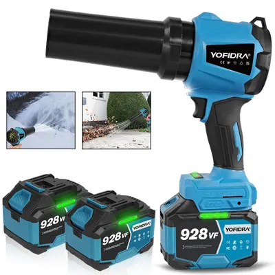 Image de Souffleur sans fil Souffleur Turbo Jet sans balais 300 m/s avec 2 batteries 4500 mAh, souffleur à main pour voiture, feuilles, poussière et neige