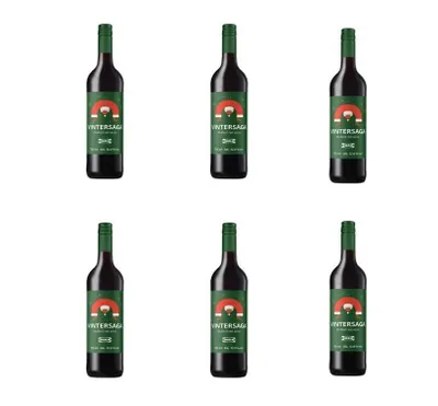 Produktbild von Vintersaga Ikea 2025 Glühwein rot - 12% vol. - 750 ml - Set mit 6 Flaschen