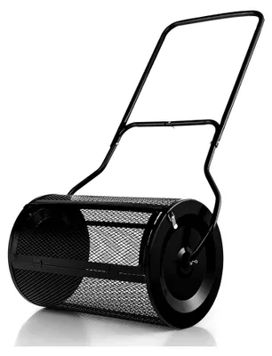 Produktbild von Kompoststreuer 80L mit U-Griff, Düngerstreuer für Rasen und Garten, Schwarz