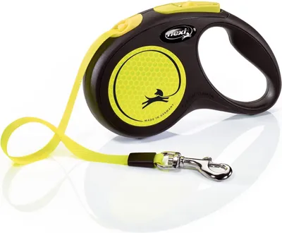 Image de Laisse pour chien - taille S - 5 mètres - noire et jaune fluo