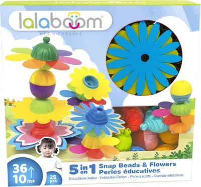Image de Lalaboom - Set de perles avec fleurs, 25pcs.
