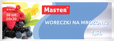 Zdjęcie produktu dla Master Woreczki Na Mrożonki Do Mrożenia Żywności 1,5 L 20x30 Cm 50 Sztuk