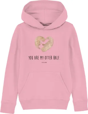 Produktbild von Mr. & Mrs. Panda Kinderpullover Otter Herz 5-6 Jahre (110/116) - Baumwolle Pink - Geschenk, Hoodie, Hochzeitstag, Pulli, Liebe, Pullover, Kinderbekleidung, Kapuzenpullover