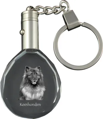 Immagine prodotto di Keeshond - ciondolo con foto del cane, ciondolo in cristallo per chiavi in confezione regalo, un regalo unico da Art-Dog
