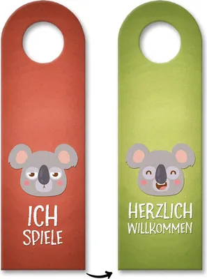 Produktbild von Ich spiele oder willkommen Türhänger mit Koala Motiv Kinderzimmer Kind Kinder