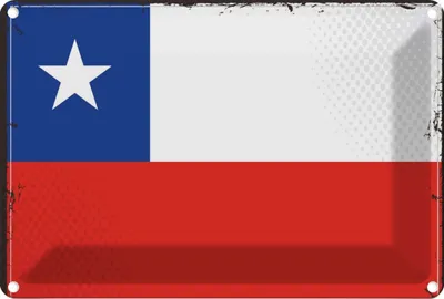 Produktbild von vianmo Blechschild 12x18 cm Chiles Chile Flagge Fahne Wappen