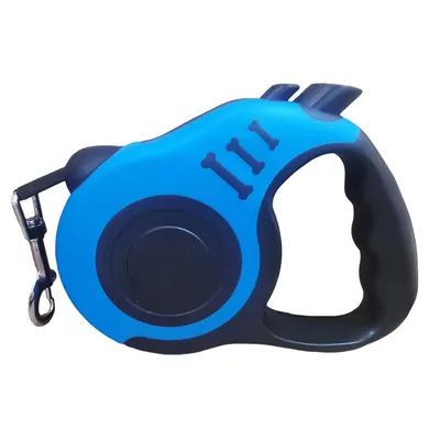 Imagen del producto de Correa automática para perros AIORBER con diseño de huesos, cómoda y resistente, longitud ajustable para perros, color azul, 3 metros