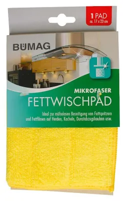 Produktbild von Fett - Wischtuch Mikrofaser, farblich sortiert, 17 x 23 cm, Fettwischpad