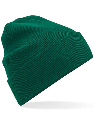 Produktbild von Beechfield B45N | Organic Baumwolle Original Cuffed Beanie - 100% Baumwolle - Farbe: Bottle Green - Größe: One Size