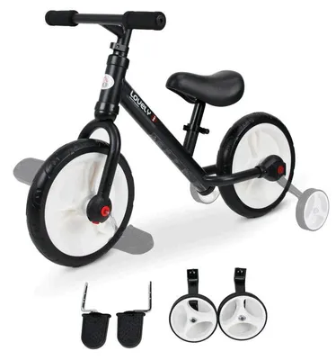 Imagen del producto de Bicicleta de equilibrio 2 en 1 con pedales y ruedas de apoyo | Color: | Dimensiones: 36x85x54 cm
