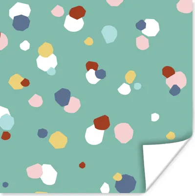 Produktbild von MuchoWow® Poster Design - Punkte - Kinder 100x100 cm - Babyzimmer
