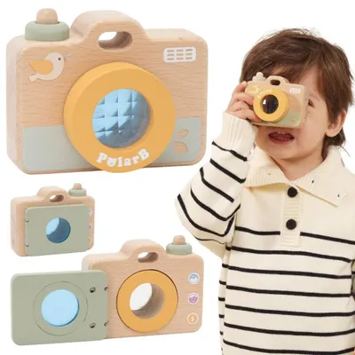 Productafbeelding van Viga Mijn eerste houten camera voor kinderen Caleidoscoop