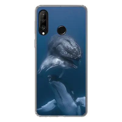 Produktbild von MuchoWow® Handyhülle Schutzhülle Hülle für Huawei P30 Lite Wale - Meer - Familie Silikon Softcase Handy Hülle - Handyhülle