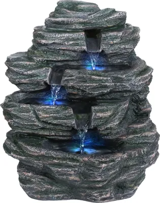 Obrázok produktu pre Lex Záhradná fontána s LED Kamenný vodopád, 30 x 22 x 34 cm