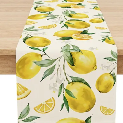 Produktbild von Tischläufer mit Zitronenmotiv für Sommerdekoration