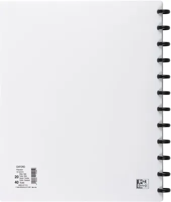 Produktbild von Oxford 100420818, A4, Rundring, Lagerung, Polypropylen (PP), Weiß, 40 Blätter