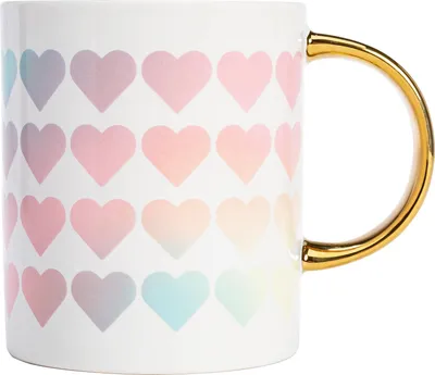 Produktbild von Paris Hilton   Stilvolle Herz-Tasse aus Keramik, 450 ml  Perfekt für Kaffee & Tee, Großes Fassungsvermögen, Handwäsche, Nicht Mikrowellengeeignet