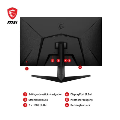 Obrázok produktu pre MSI G2712DE, 68,6 cm (27"), 1920 x 1080 px, Full HD, 1 ms, Čierna