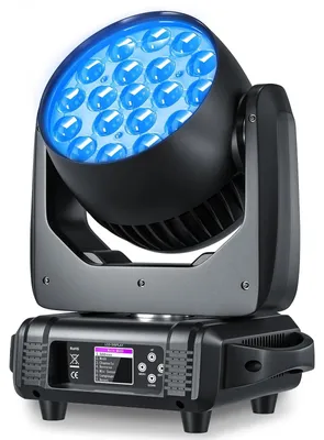 Produktbild von LED Moving Head Bühnenstrahler - 19x15W 4-in-1 - DMX512 mit 16/24/32 Kanälen - Professionelle DJ Disco Beleuchtung - EU-Stecker