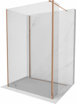 Produktbild von Mexen Kioto Duschwand Walk-in 140 x 95 x 30 cm, transparent, roségold - 800-140-095-221-60-00-030